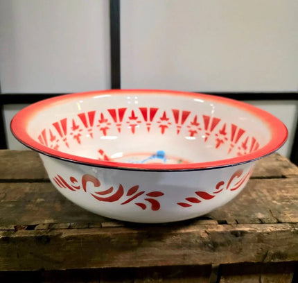 Vintage Big Enamel Wash Basin / Bowl - Yatva