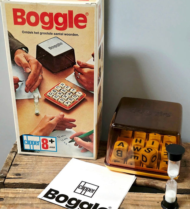 Vintage Boggle Word Game -1978 Clipper Retro Board Game - Yatva