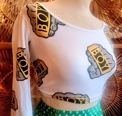 Vintage Boy London Knuckles Crop Top - Yatva