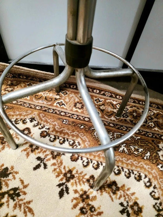 Vintage Brabantia 60s–70s Dutch Mid-Century Chrome Leatherette Bar Stool