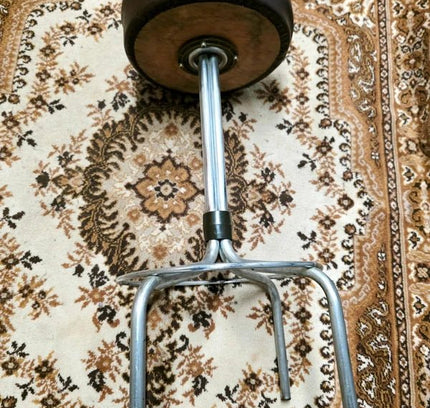 Vintage Brabantia 60s–70s Dutch Mid-Century Chrome Leatherette Bar Stool