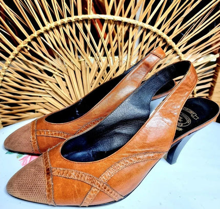 Vintage Brand New 1980's Dromy Slingback Shoes - Yatva