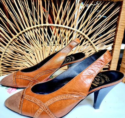 Vintage Brand New 1980's Dromy Slingback Shoes - Yatva