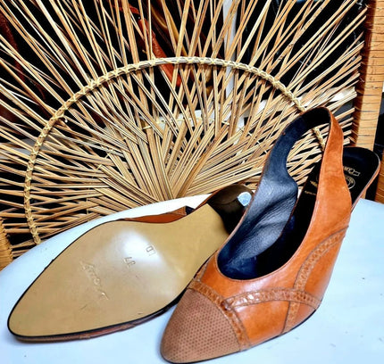 Vintage Brand New 1980's Dromy Slingback Shoes - Yatva