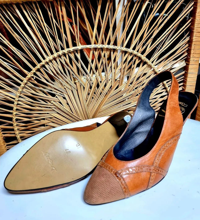 Vintage Brand New 1980's Dromy Slingback Shoes - Yatva