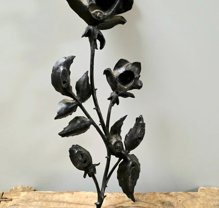 Vintage Brutalist Silver-Plated Rose Wall Art Plaque | 3D Metal Sculpture - Yatva