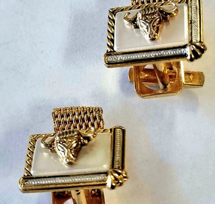 Vintage Bull Head Mesh Cufflinks - Yatva