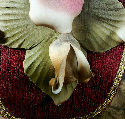 Vintage Capodimonte Ceramic Pink Rose Wall Plaque - Yatva