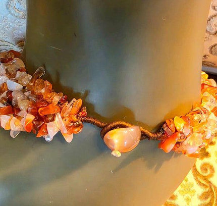 Vintage Carnelian Chip Necklace - Yatva