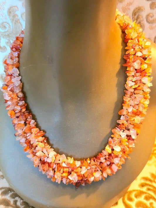 Vintage Carnelian Chip Necklace - Yatva
