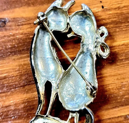 Vintage Cat in love Brooch - Yatva