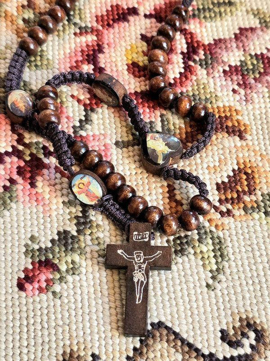 Vintage Catholic Wooden Rosary - Yatva