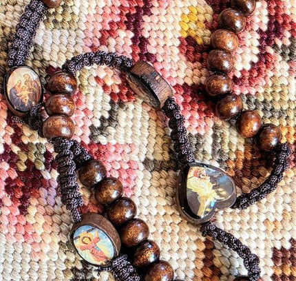Vintage Catholic Wooden Rosary - Yatva