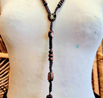 Vintage Catholic Wooden Rosary - Yatva