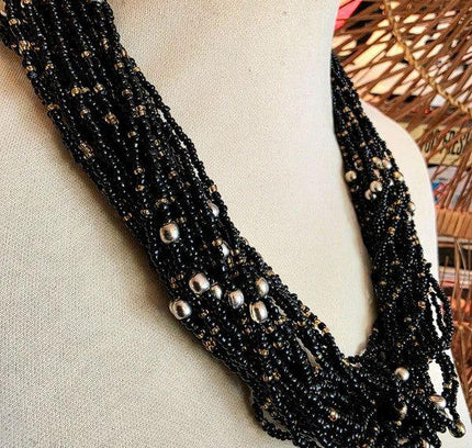 Vintage Chunky Beaded Statement Bib Necklace - Yatva