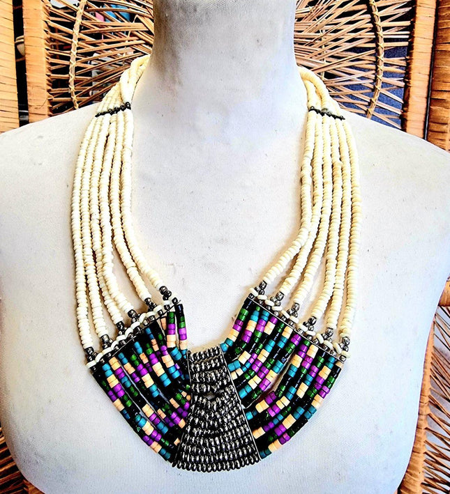 Vintage Cleopatra Bohemian Bib Multi Strand Necklace - Yatva