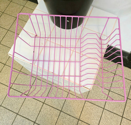 Vintage Coated Wire Dish Drying Rack | Retro Kitchen - Yatva