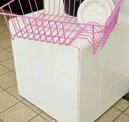 Vintage Coated Wire Dish Drying Rack | Retro Kitchen - Yatva