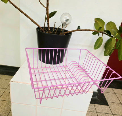 Vintage Coated Wire Dish Drying Rack | Retro Kitchen - Yatva