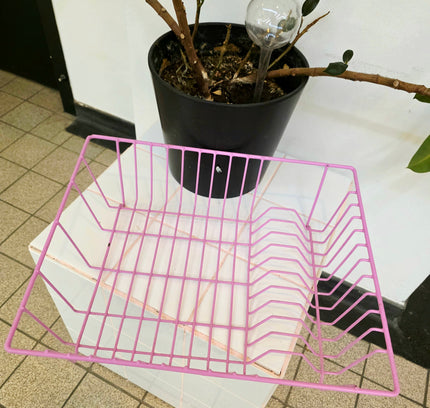 Vintage Coated Wire Dish Drying Rack | Retro Kitchen - Yatva