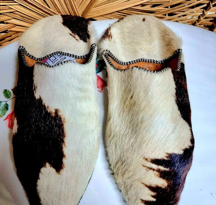 Vintage Cowhide Slippers - Yatva