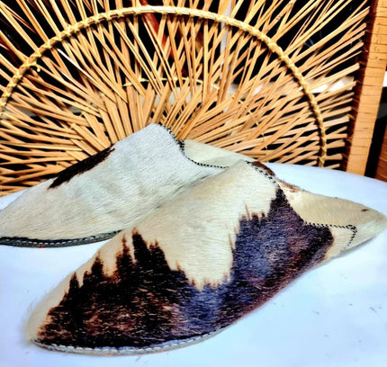 Vintage Cowhide Slippers - Yatva