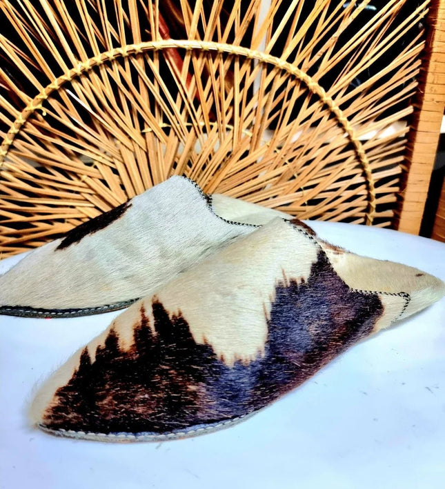 Vintage Cowhide Slippers - Yatva
