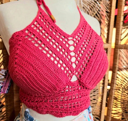 Vintage Crochet Halter Top - Yatva