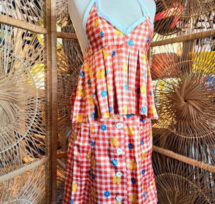 Vintage Customised 70's Flower Power 2 - Piece Suit - Yatva