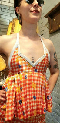 Vintage Customised 70's Flower Power 2 - Piece Suit - Yatva