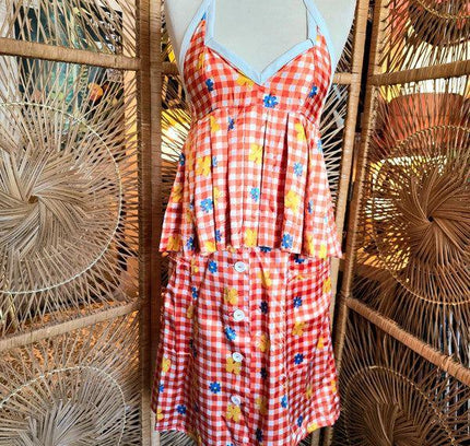 Vintage Customised 70's Flower Power 2 - Piece Suit - Yatva
