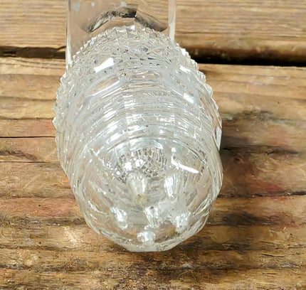 Vintage Cut Glass Pedestal Salt Shaker with Matching Glass Dome Lid - Yatva