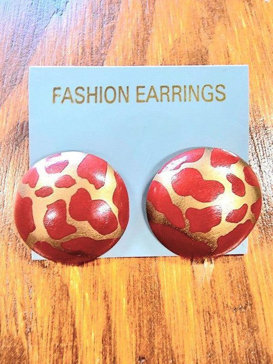 Vintage Deadstock Brand New 1980s Animal Print Pierced Earring - Yatva