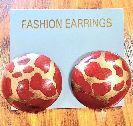Vintage Deadstock Brand New 1980s Animal Print Pierced Earring - Yatva
