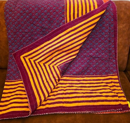 Vintage Deadstock Brand New Indian Kutchi Blanket / Bedspread - Yatva