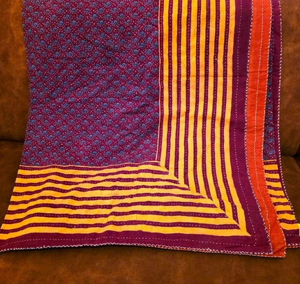 Vintage Deadstock Brand New Indian Kutchi Blanket / Bedspread - Yatva