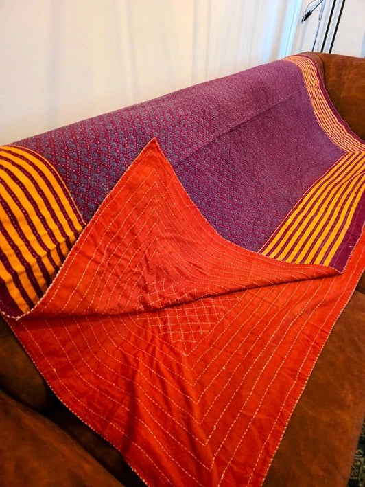 Vintage Deadstock Brand New Indian Kutchi Blanket / Bedspread - Yatva