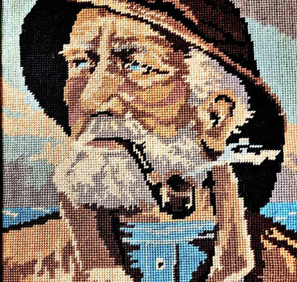 Vintage Embroidery Man With Pipe Painting - Yatva