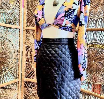 Vintage Enato Quilted Leather Skirt - Yatva