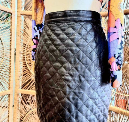 Vintage Enato Quilted Leather Skirt - Yatva