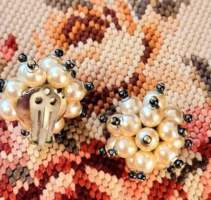 Vintage Faux Pearl Clip - On Earrings - Yatva