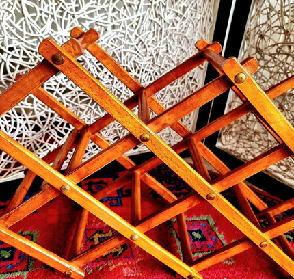 Vintage Foldable Woodwn Wine Rack - Yatva