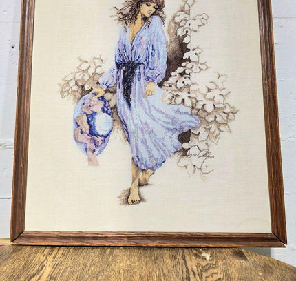 Vintage Framed Cross Stitch Artwork - Yatva