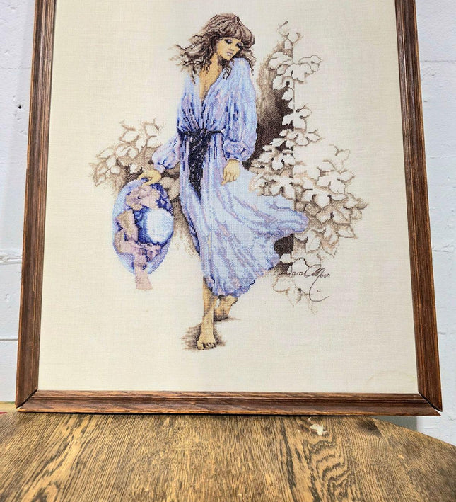 Vintage Framed Cross Stitch Artwork - Yatva