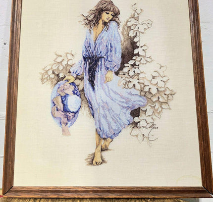 Vintage Framed Cross Stitch Artwork - Yatva