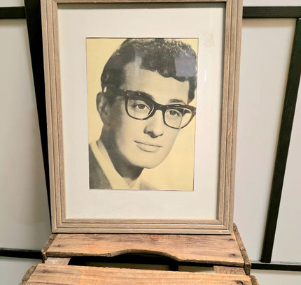 Vintage Framed Portrait of Buddy Holly - Yatva