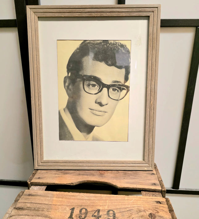 Vintage Framed Portrait of Buddy Holly - Yatva