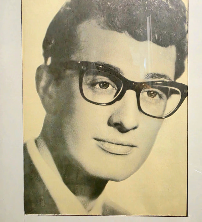 Vintage Framed Portrait of Buddy Holly - Yatva