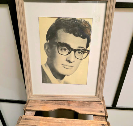 Vintage Framed Portrait of Buddy Holly - Yatva
