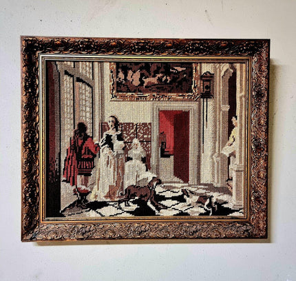Vintage Framed Tapestry Art - Yatva